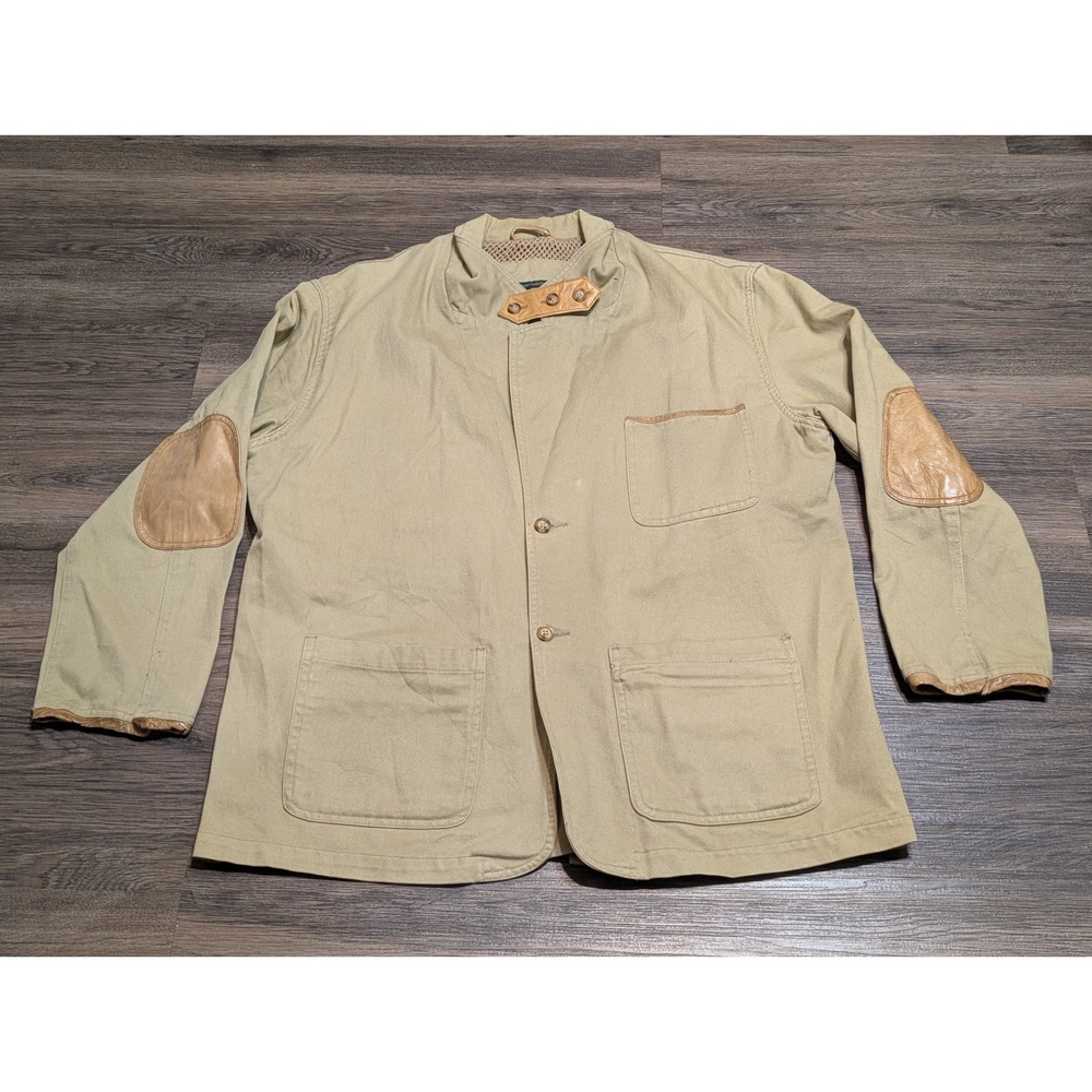 VTG Orvis Zambezi Chore Coat Size‎ L Canvas Leather Blazer Hunting Safari Jacket
